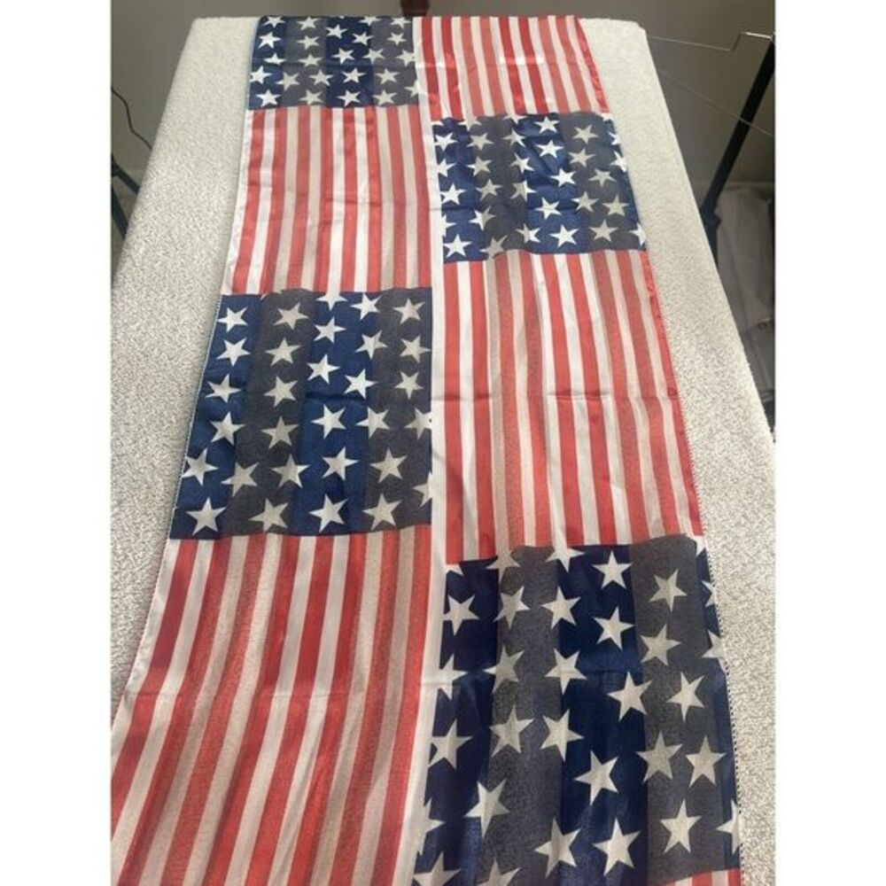 Oblong‎ American Flag Scarf 13x53 New